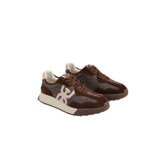 Sam Edelman Women Langley Lace‎ Up Brown Houndstooth Suede Fashion Sneaker 8.5 - Picture 1 of 13